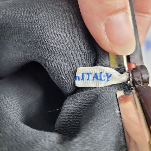 1940's Evening Bag Velvet Art Deco Mid Modern Century Asian Framed Kiss Black - Picture 4 of 13